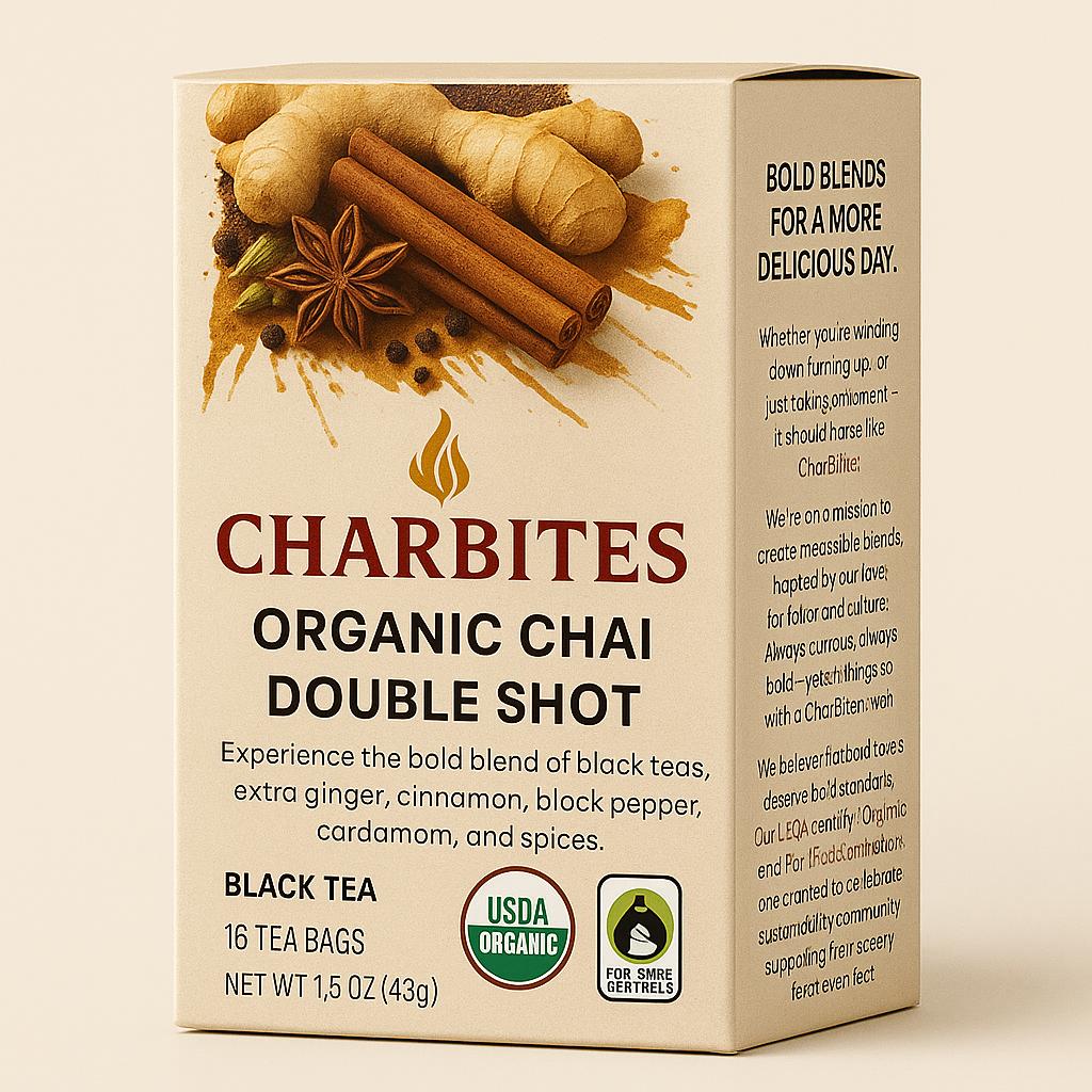 CharBites Organic Chai – Double Shot (Extra Ginger)